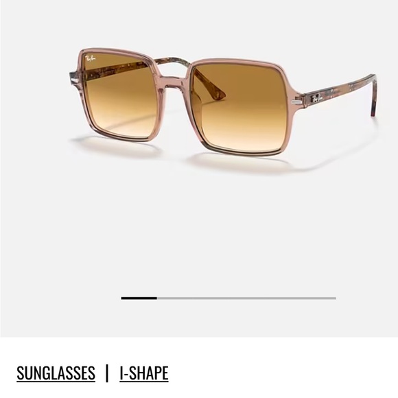 Ray Ban Square II polished transparent pink sunglasses. Case included. - Picture 8 of 9